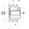Two Groove Fixed Bore Cast Iron Pulley 1 7/16" Bore x 7.25" OD - Image 2
