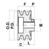 Two Groove Fixed Bore Cast Iron Pulley 5/8" Bore x 3.95" OD - Image 2