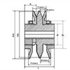 Two Groove Variable Pitch Cast Iron Pulley 3/4" Bore x 7.10" OD - Image 2