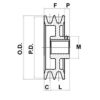 Two Groove Cast Iron Pulley 8.25" OD - Image 2