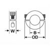 Metric Double Split Shaft Collar Black Oxide 20mm Bore 40mm OD 15mm W - Image 2